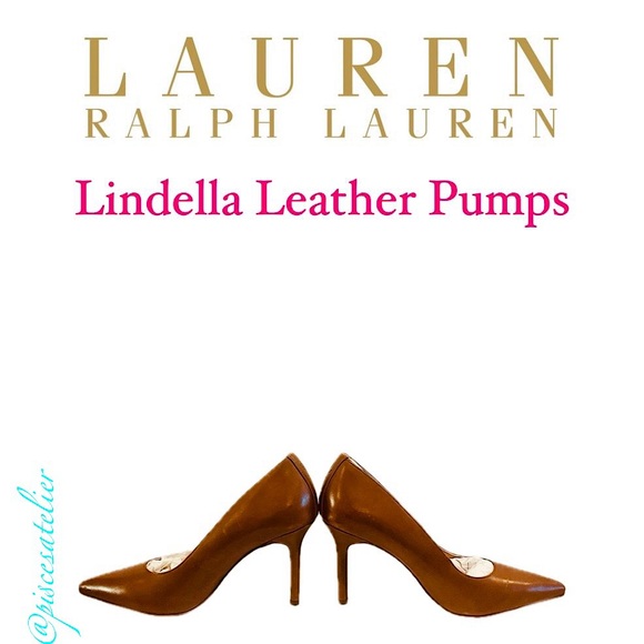 LAUREN Ralph Lauren Lindella Leather Pumps in Deep Saddle Tan, Women’s Size 7.5B - Picture 10 of 16